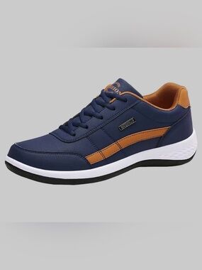 Men's Navy & Tan Casual Lace-Up Sneaker